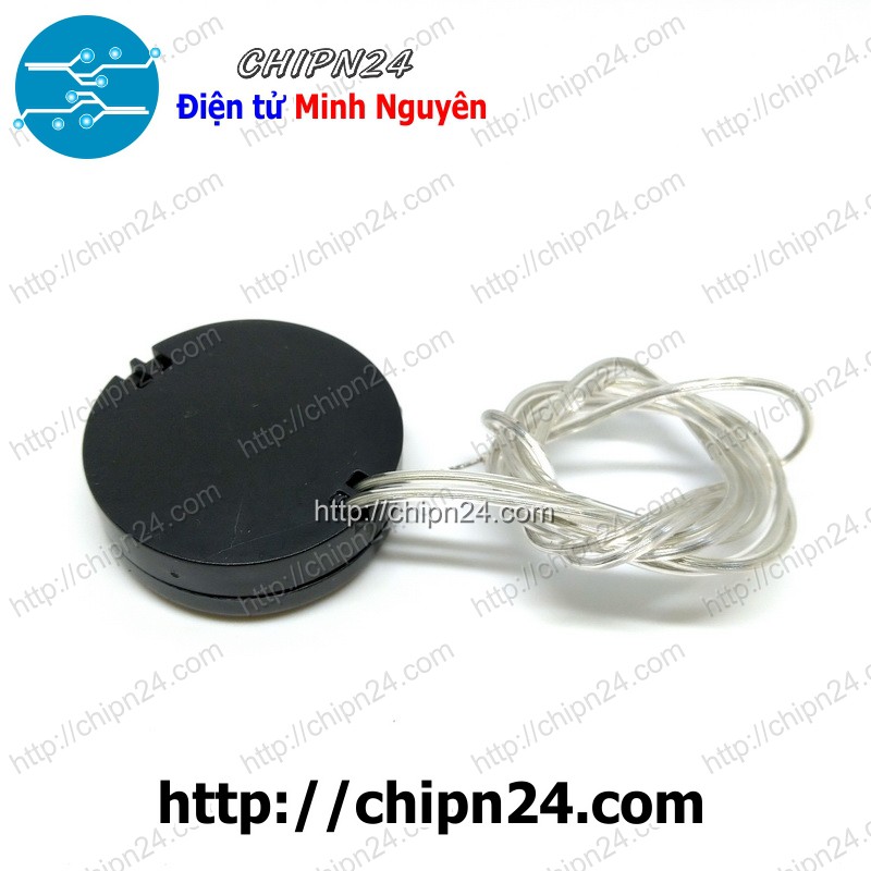 [1 CÁI] Đế pin CR2032 Tròn 2 viên 6V Nút nhấn Flash Đen