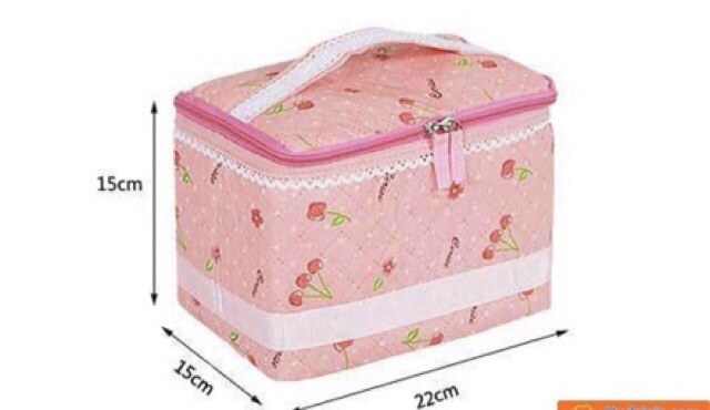 Túi đựng Mỹ phẩm hoạ tiết Cherry