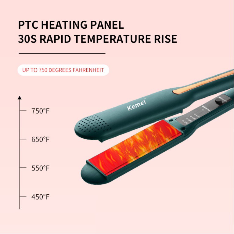 Máy Kẹp Tóc Duỗi Thẳng Tóc Kemei KM - 9827 Có 4 Mức Chỉnh Nhiệt