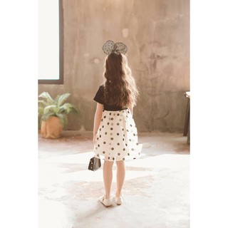 (xả) (thanh lý) Váy bé gái xoe chấm bi (Sz: 110 - 160)
