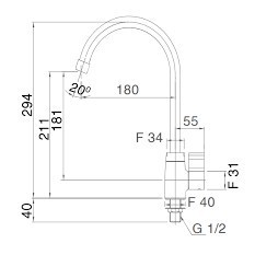 Vòi chậu rửa bát lạnh cao cấp INAX SFV21, vòi chậu rửa chén cao cấp INAX, bảo hành 02 năm