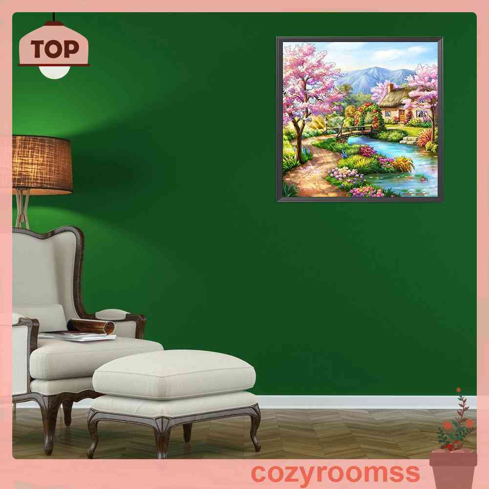 Tranh Đính Đá Kim Cương Toàn Bộ 5D DIY Hình Vẽ Vườn Đào