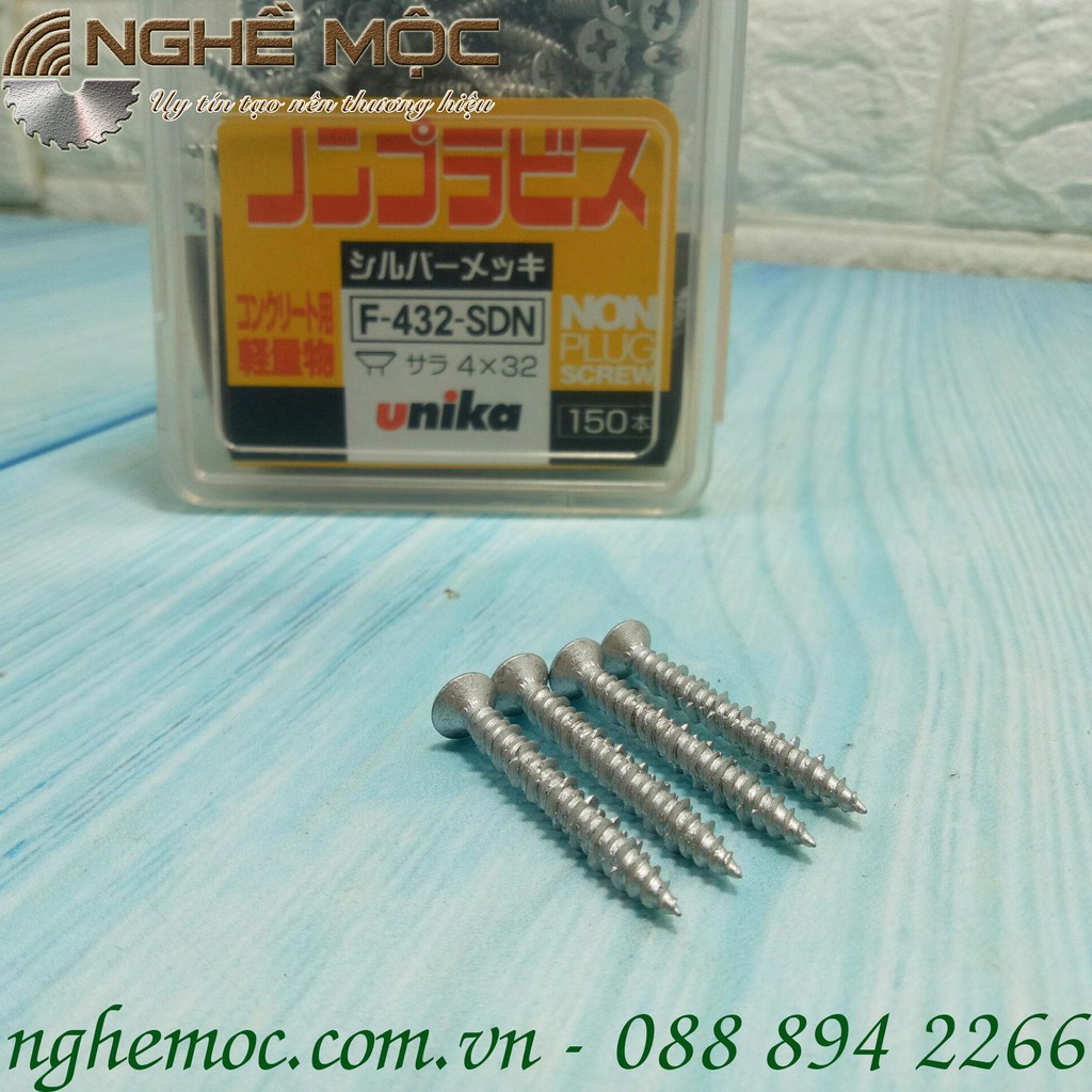 Vít không tắc kê, nở bắt betong tường gạch siêu chắc Unika F-432- nghề mộc