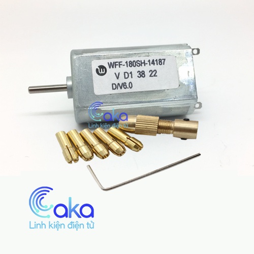 Bộ đầu kẹp mũi khoan trục 2mm kèm động cơ 180 siêu khỏe