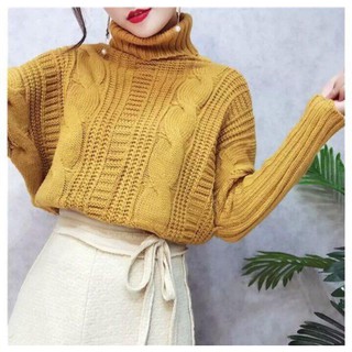 Áo len bện thừng cổ lọ