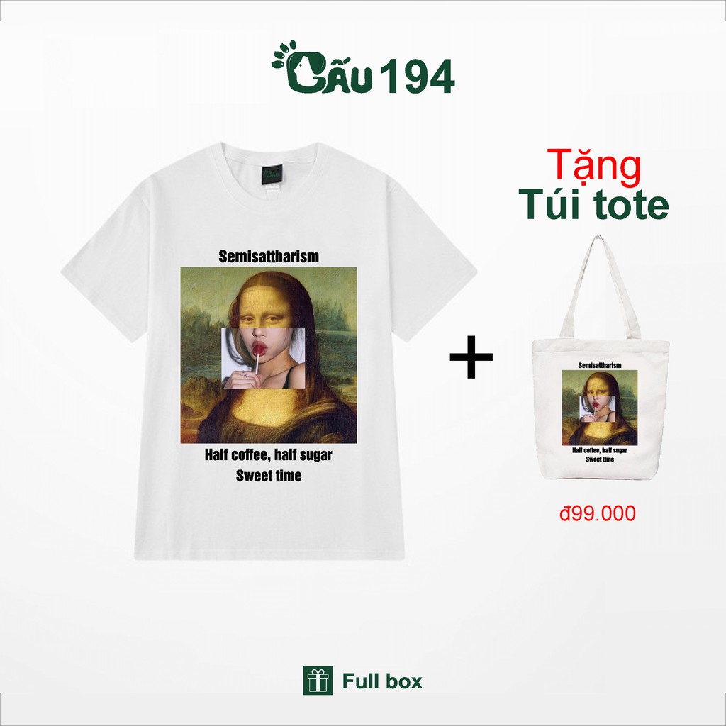 Áo thun tay lỡ GẤU194  Unisex form rộng vải 100% coton co dãn 4 chiều, phong cách Local Brand - Nàng Mona Lisa