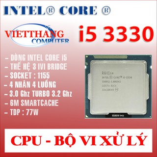 Bộ vi xử lý cpu core i5 3330 3.0 ghz thế hệ 3 ivi bridge socket 1155 cho main h61, b75