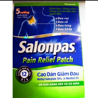 Cao dán giảm đau Salonpas Pain Relief Patch (có khả năng kéo và co giãn, đau vai ,đau cổ, đau lưng, đau khớp)