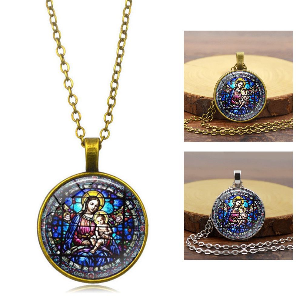 Dây chuyền mặt đá thủy tinh họa tiết Giáng Sinh theo phong cách Steampunk Punk