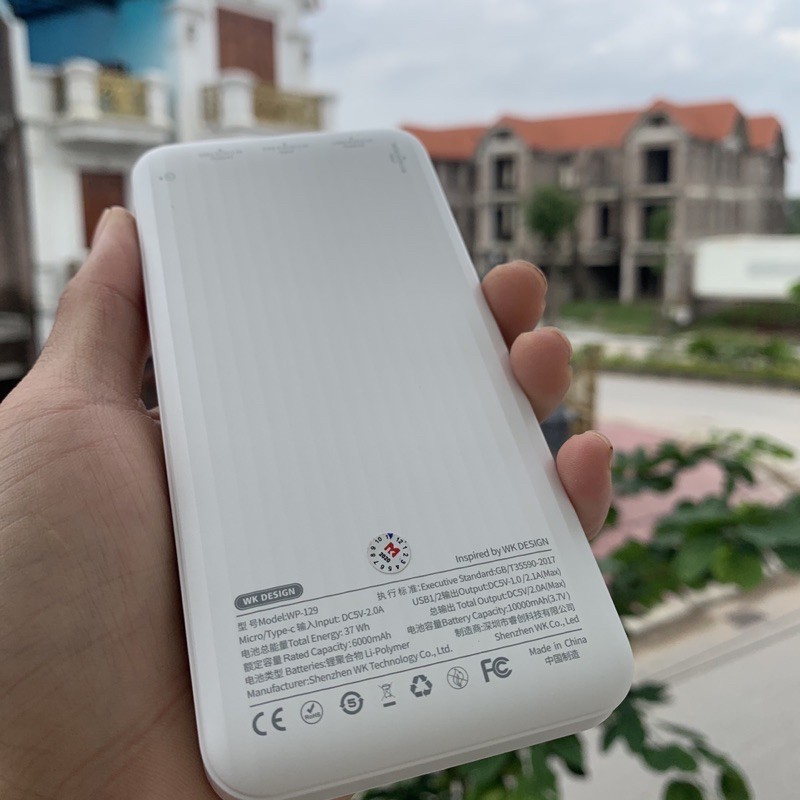 Sạc dự phòng WP 129 Dung lượng 10.000mah 2 cổng sạc usb - Pin sạc dự phòng nhỏ ngọn sang trọng giá rẻ