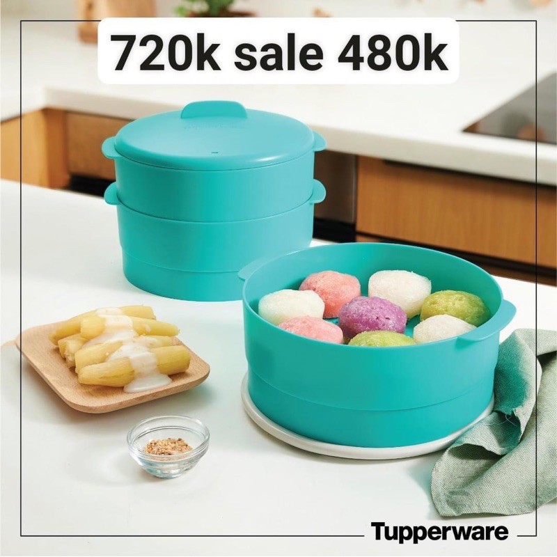 ✅GIÁ TỐT✅ xửng hấp steam it 3 tầng xanh / đỏ/ tím tupperware