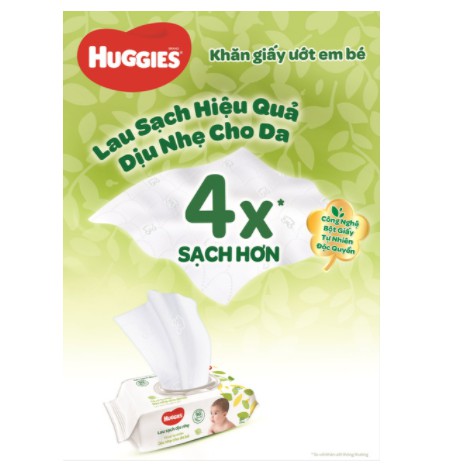 Khăn ướt Huggies không mùi (64 miếng/gói) - có mùi (72 miếng/gói)