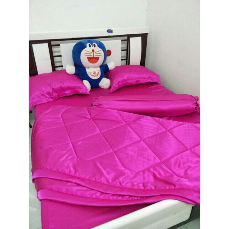 Bộ ga và vỏ gối phi bóng hồng sen