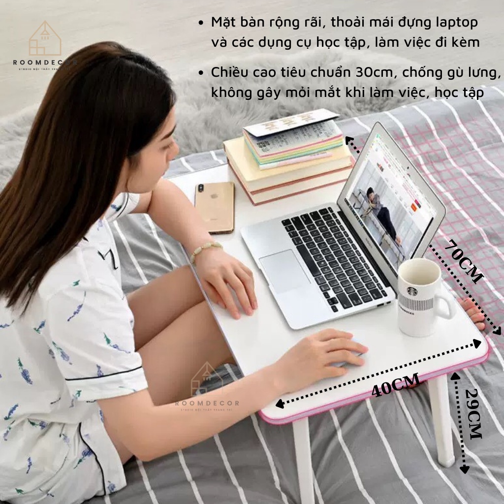 [Mã LIFEHL15K giảm 10% tối đa 15K đơn 0Đ] Bàn Học Gấp Gọn Để Laptop Làm Việc Chính Hãng Roomdecor