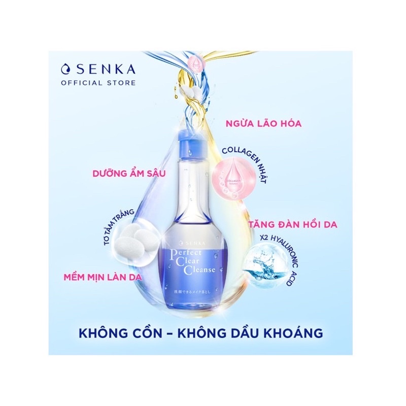 GEL RỬA MẶT TẨY TRANG 2 TRONG 1 SENKA PERFECT CLEAR CLEANSER 170ML