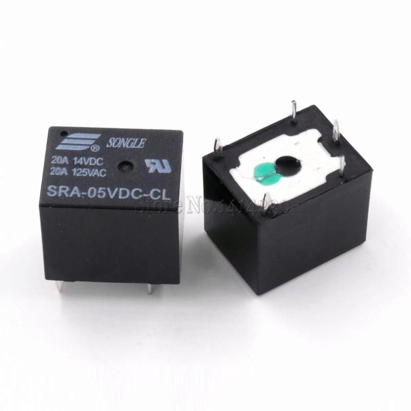 5Pcs 5V 12V 24V 20A DC Power Relay SRA-05VDC-CL SRA-12VDC-CL SRA-24VDC-CL 5Pin PCB Type In stock Black Automobile relay | BigBuy360 - bigbuy360.vn