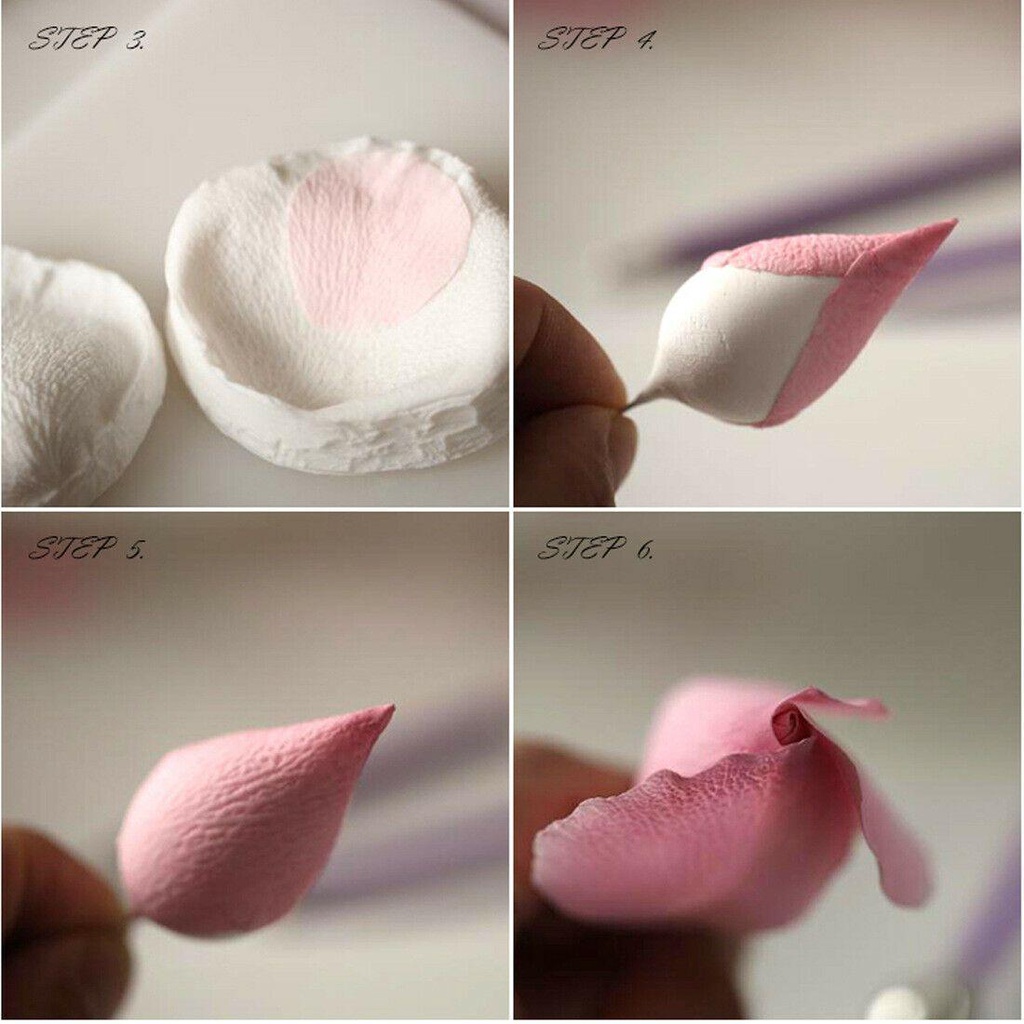 Khuôn Silicone Cấp Thực Phẩm Tạo Hình Cánh Hoa Hồng Dùng Làm Bánh / Đất Sét DIY