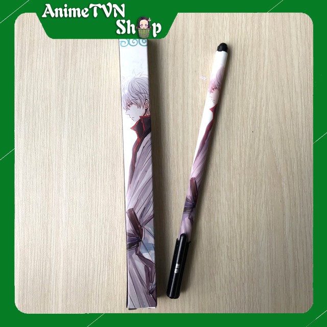 Bút Viết cao cấp Anime Gintama (Gintoki) - Dạ bi mực đen kèm hộp in hình thân bút và hộp