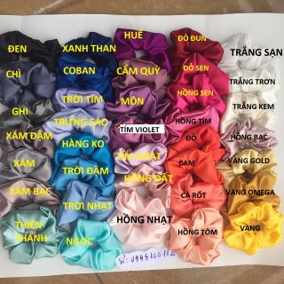 Sỉ dây buộc tóc vải scrunchies trơn bóng vingate cực đẹp