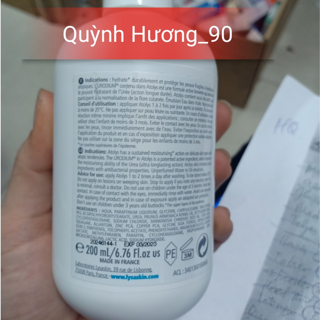 Nhũ tương dưỡng ẩm ATOLYS SOIN EMULSION 200ML