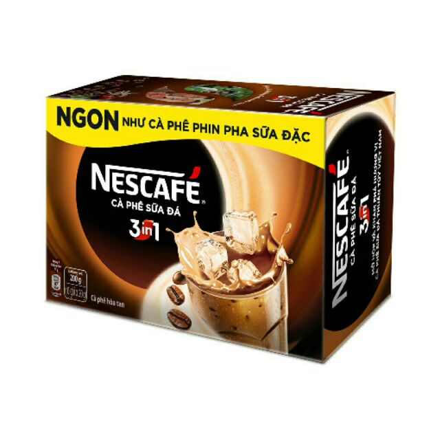 Cà phê sữa đá Nescafe 200g (10gói x 20g)
