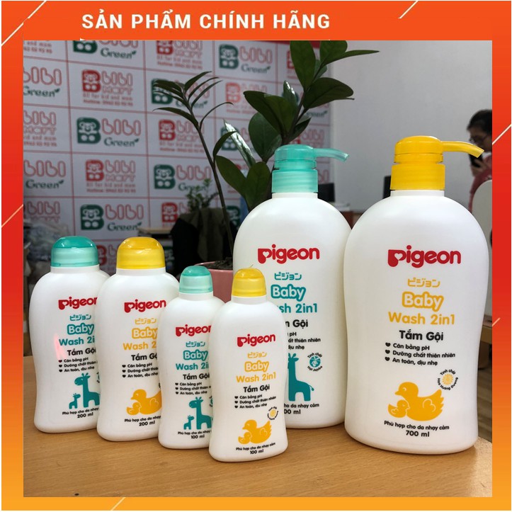 Sữa tắm gội 2 trong 1 cho bé Pigeon (chiết xuất Jojopa và hoa hướng dương) nhẹ nhàng cho mái tóc và làn da nhạy cảm.