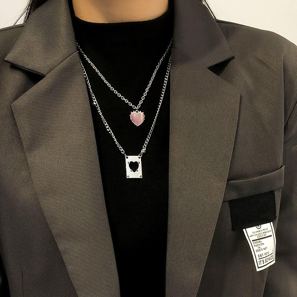 ANEMONE Vòng cổ Mặt Trái Tim Phong Cách Hip Hop Thời Trang Cho Nữ