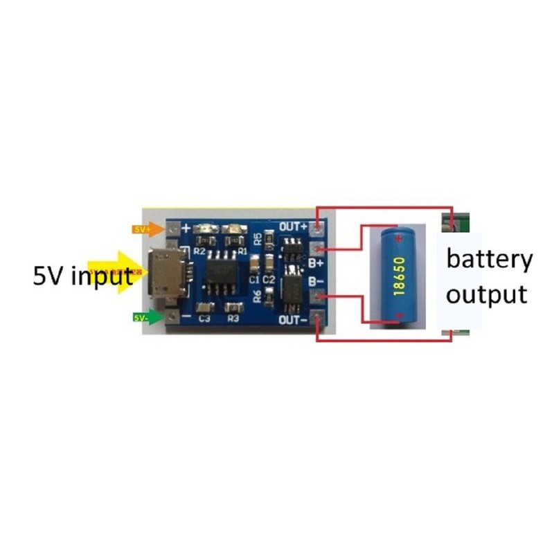 Mạch sạc pin lithium-ion 18650 TP4056 1A - Có bảo vệ