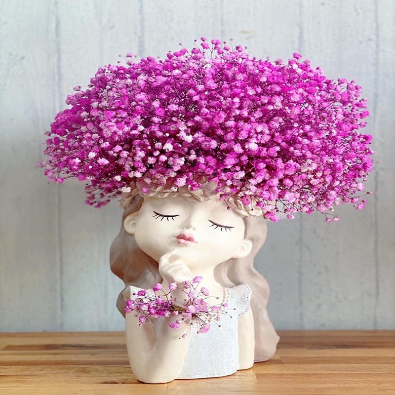 Bình Hoa Cô Gái Deco, Lọ Cắm Hoa Giả Trang Trí Để Bàn, Quà Tặng Sinh Nhật