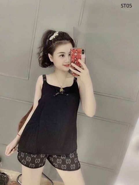 (Ảnh,video thật) Bộ Lụa Quần Đùi 2 Dây siêu xinh