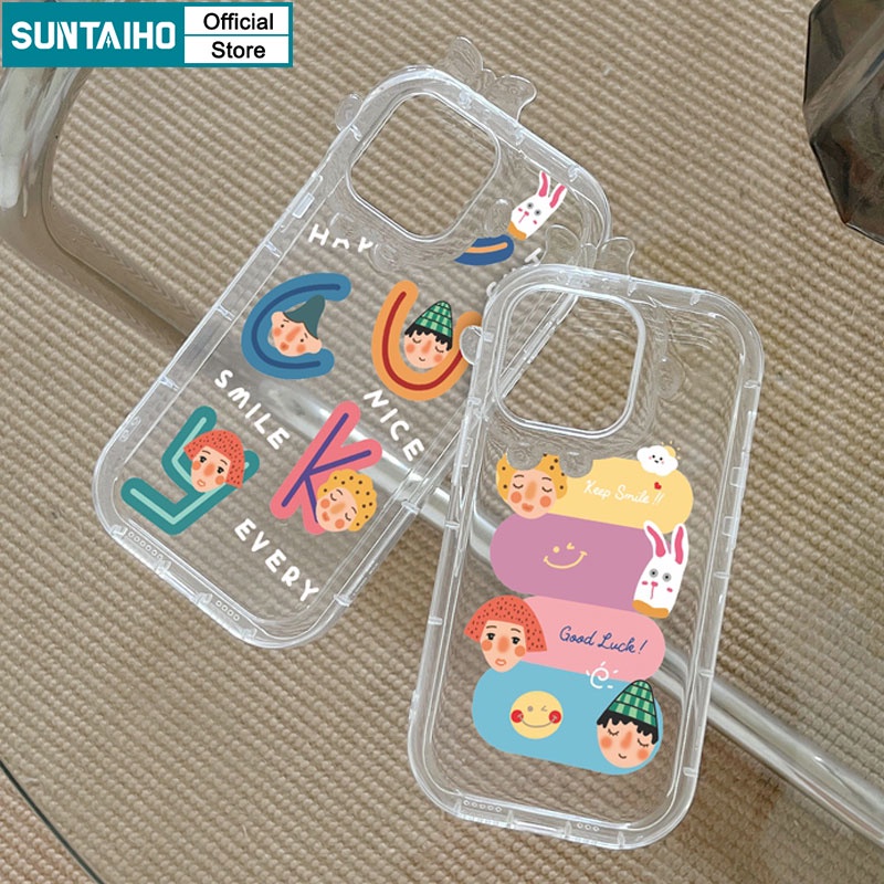 Suntaiho Ốp lưng Suntaiho Ốp lưng iphone Ốp Điện Thoại TPU mềm họa tiết hoạt hình thích hợp cho iPhone 13 11 Pro 14 Pro Max 12 Pro Max Xs Max XR 6 6Plus