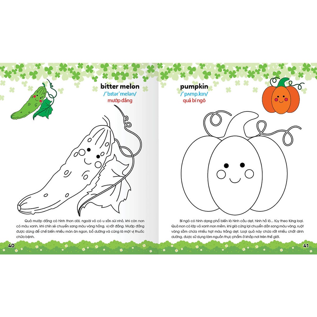 Sách - Colouring 365 ngày Tô màu - KHÁM PHÁ THẾ GIỚI PHÁT TRIỂN TRÍ TUỆ - Hoa, Quả, Rau, Củ (Cuốn 3)