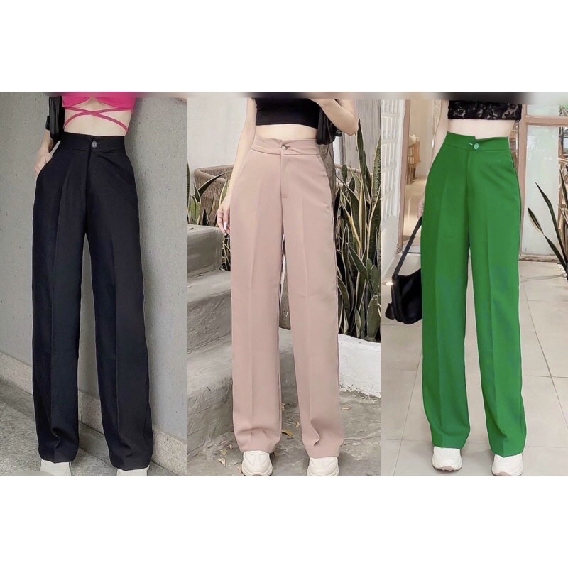 Quần ống suông rộng nữ siêu hách dáng màu hót trend_ mã mới 10