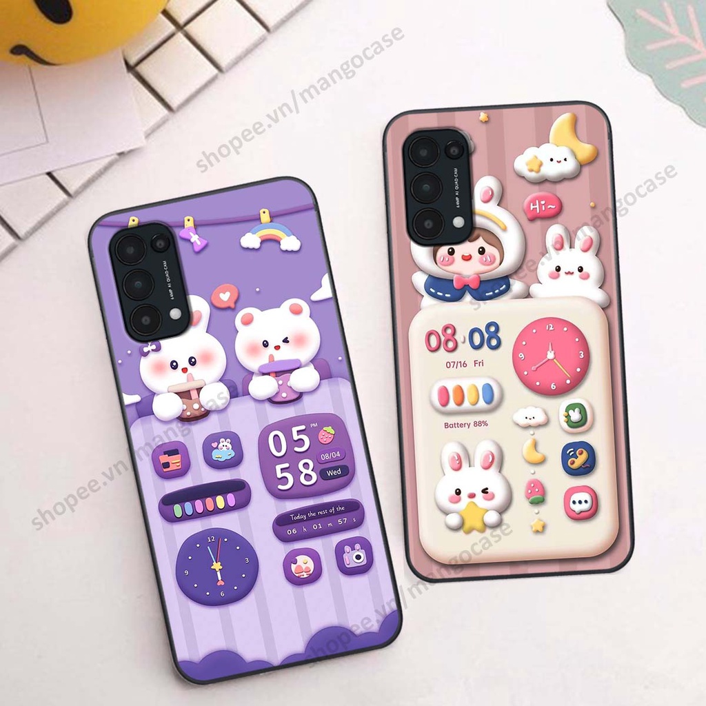 Ốp lưng Oppo Reno5 4G / Reno5 5G / Reno 5 hình gấu, thỏ, đồng hồ cute dễ thương