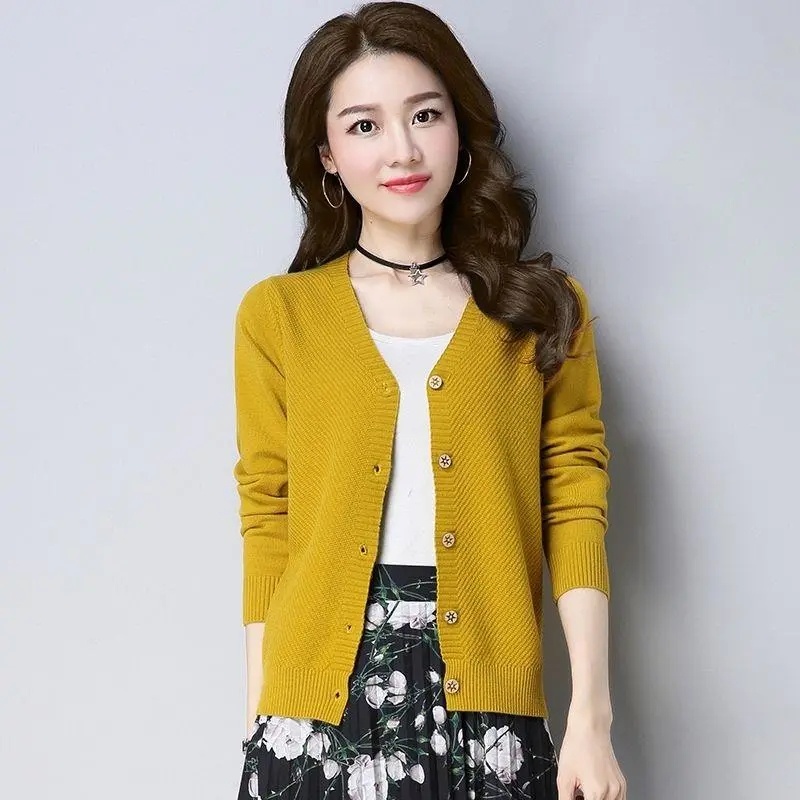 Áo Khoác cardigan Dệt Kim Cổ V Dài Tay Phong Cách Hàn Quốc Thời Trang Dành Cho Nữ C9601