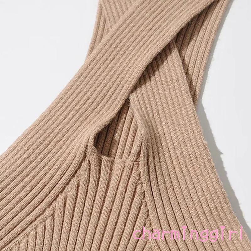 Áo kiểu croptop không tay bó sát màu sắc đơn giản thời trang dành cho nữ