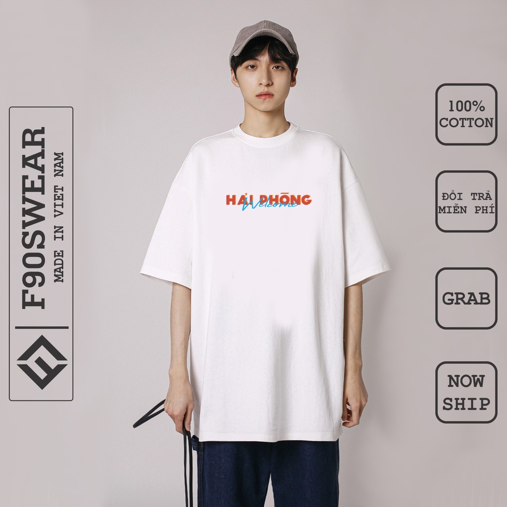 Áo thun nam nữ - áo phông nam nữ UNISEX tay lỡ dáng rộng chất 100% COTTON in hình HẢI PHÒNG