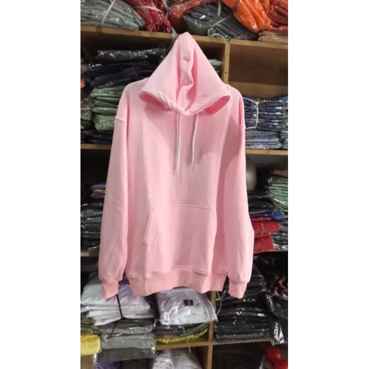 ÁO KHOÁC NỈ BÔNG HOODIE HỒNG PHẤN UNISEX