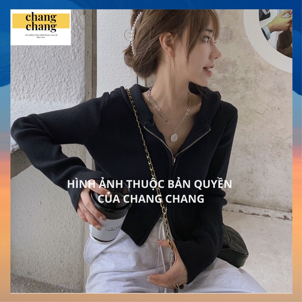 Áo Khoác Lửng Thun Gân Dày Mềm, Co Dãn Thoải Mái CHANG CHANG, Áo Chống Nắng Mềm Mát