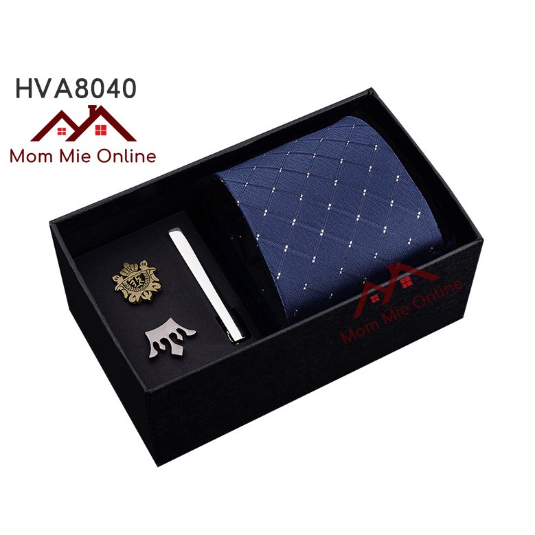 [Bản 8cm] Bộ cà vạt nam dự tiệc/ quà tặng HVA, cà vạt sọc / chấm bi