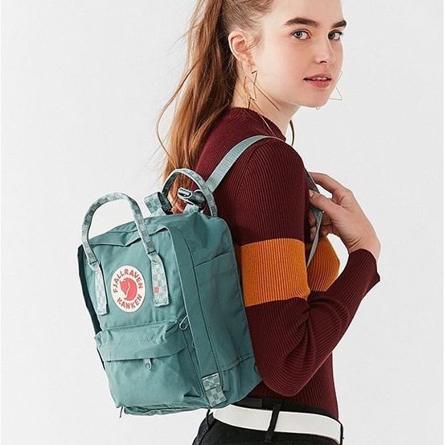 Balo Fjallraven Kanken Mini Frost Green / Chess Pattern