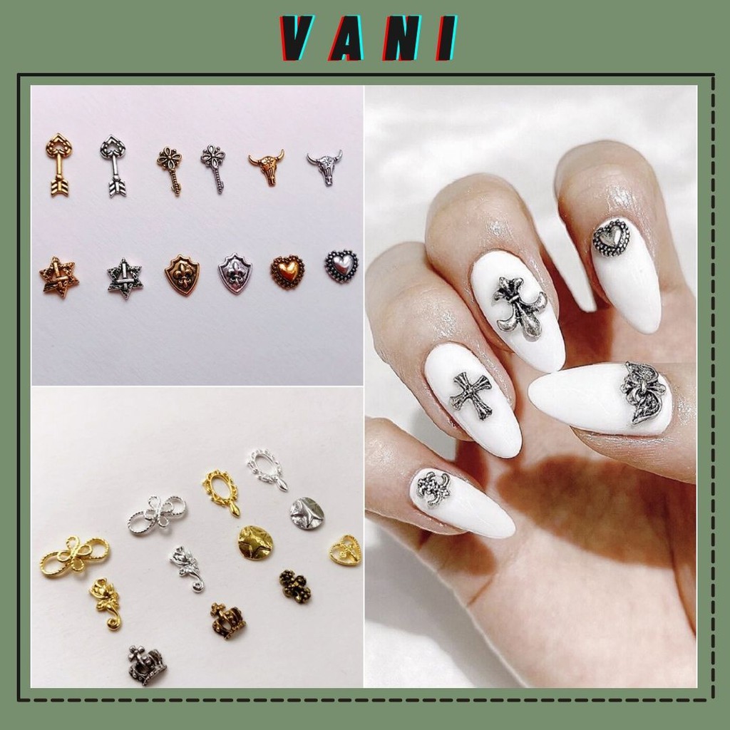 Set 5 Charm Nail Hình Biểu Tượng La Mã Nhỏ Phong Cách Cổ Điển, Phụ Kiện Nail - Vani Store [KIRA0073]