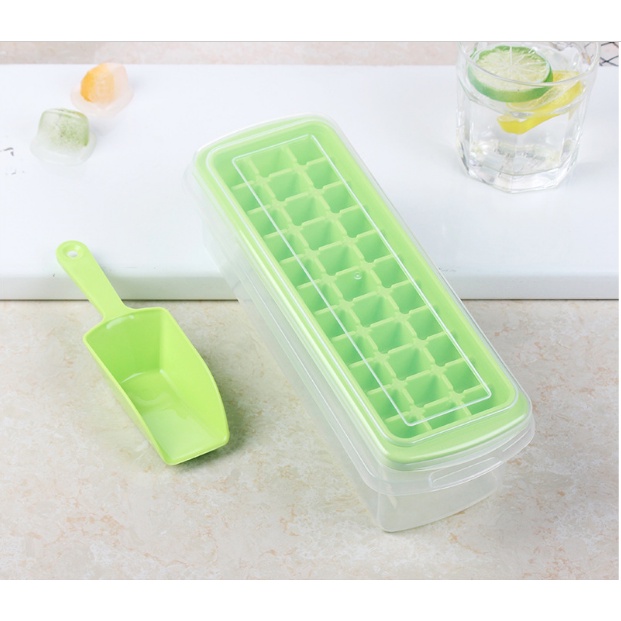 Khay đá có hộp và đồ xúc đá, 33 viên