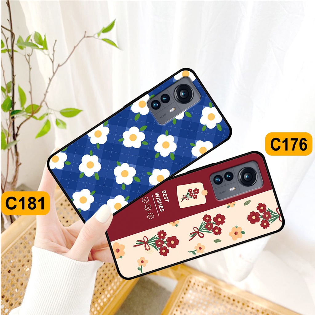 Ốp Xiaomi 12 / Xiaomi 12 Pro in hình hoa cỏ nhẹ nhàng,họa tiết caro xinh xắn.ốp lưng chống sốc