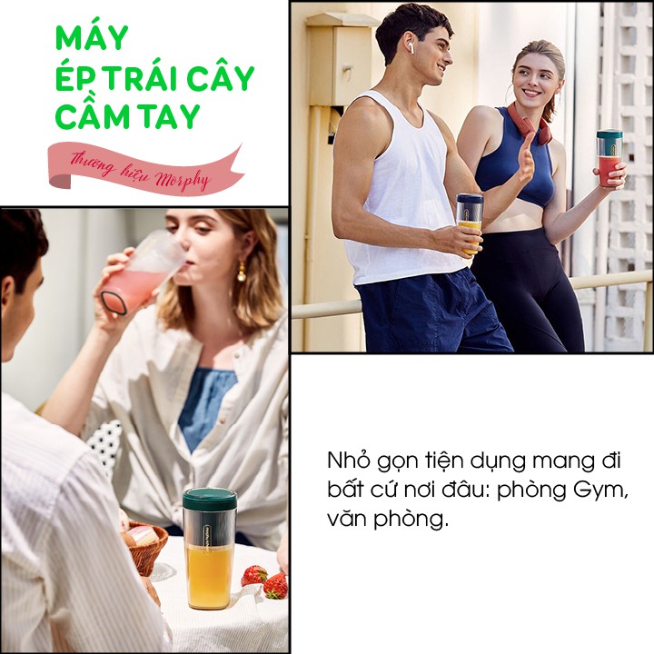 [BH 1 ĐỔI 1] Máy Xay Mini Cầm Tay Đa Năng - Morphy MR9800 - Xay Nhuyễn Trái Cây - Tốc Độ Cao - Chế Độ Ngắt Tự Động