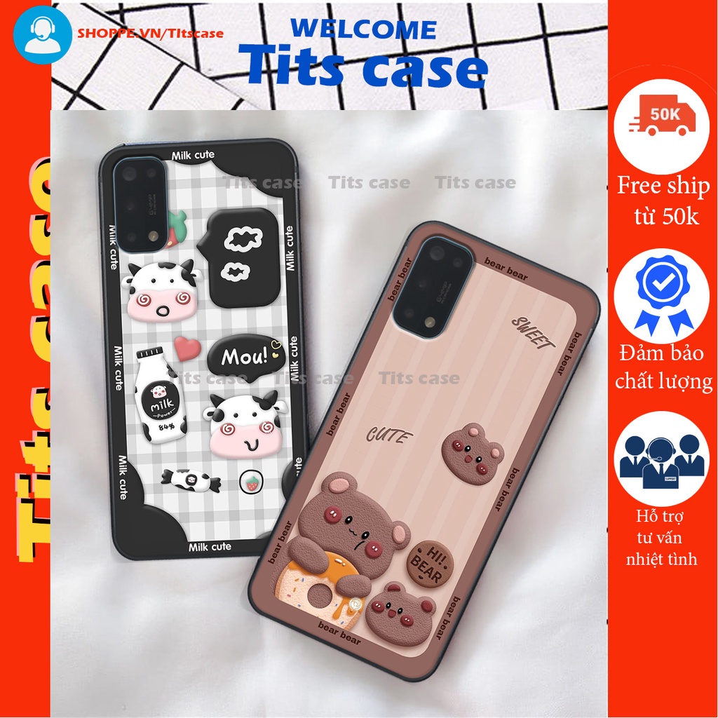 Ốp lưng Realme 7 PRO in hình bò sữa, gấu be@r, cute cực  ĐỈNH -  cực CHẤT-  cực COOL