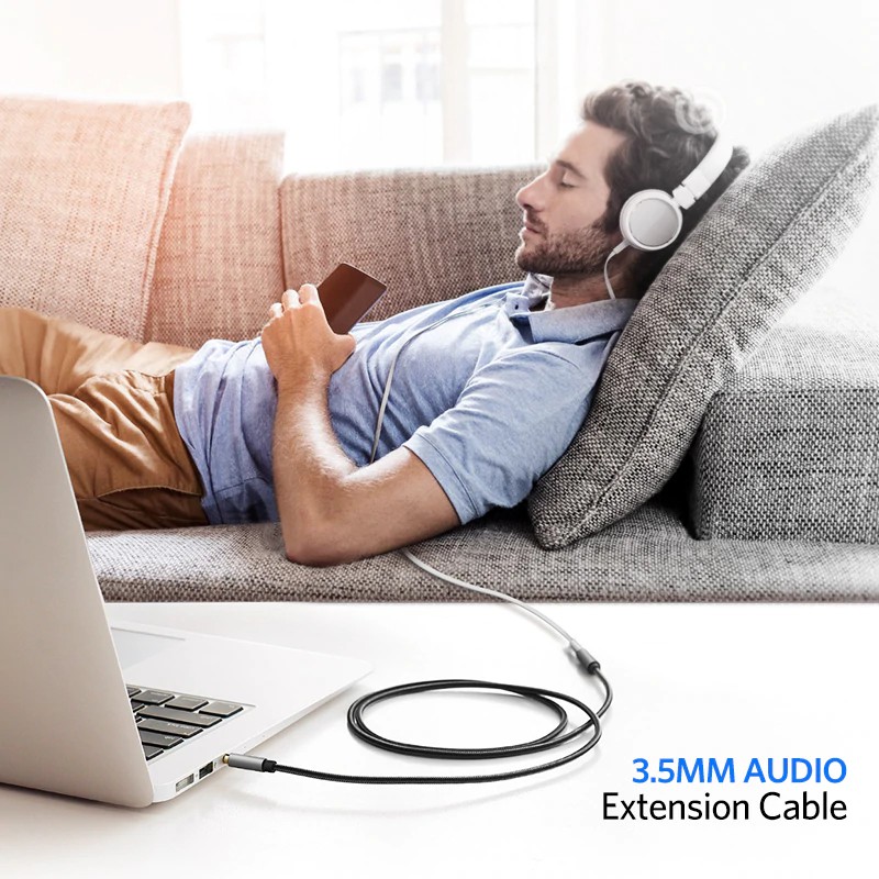 Dây cáp âm thanh nối dài giắc 3.5mm cho loa nghe nhạc/điện thoại/máy tính