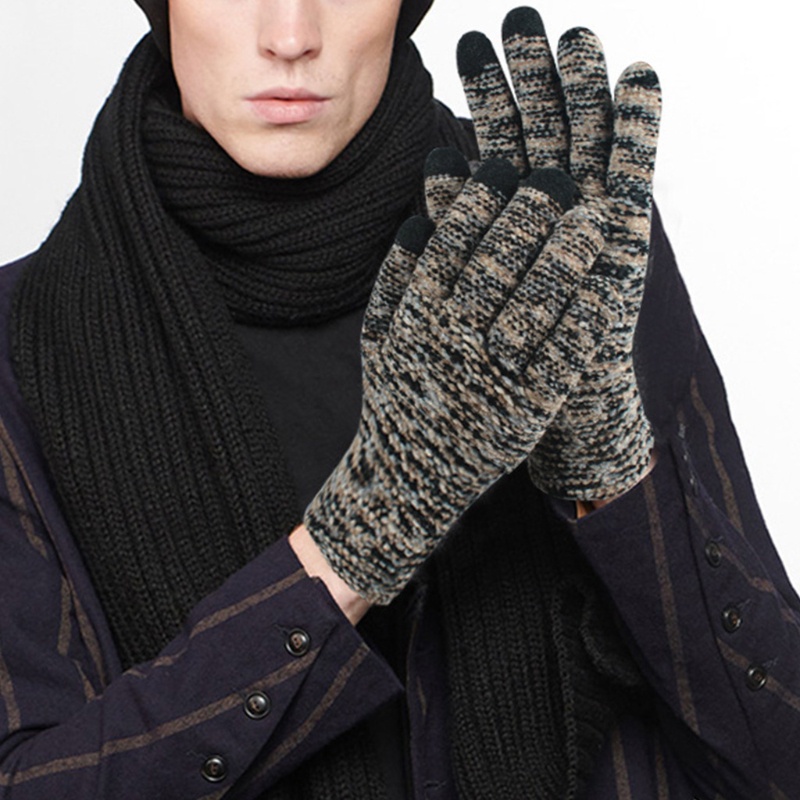 Wmmb Găng Tay Dệt Kim Vải Chenille Co Giãn Nhuộm Màu Giữ Ấm Mùa Thu Đông Có Thể Chạm Màn Hình Cảm Ứ