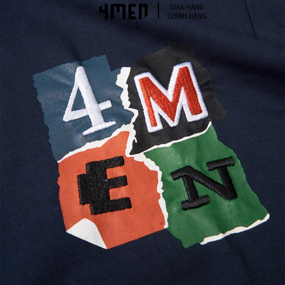 Áo Thun nam 4MEN Puzzle AT066 cổ tròn tay ngắn, form regular vải cotton thoáng mát, trẻ trung dễ phối đồ nhiều màu