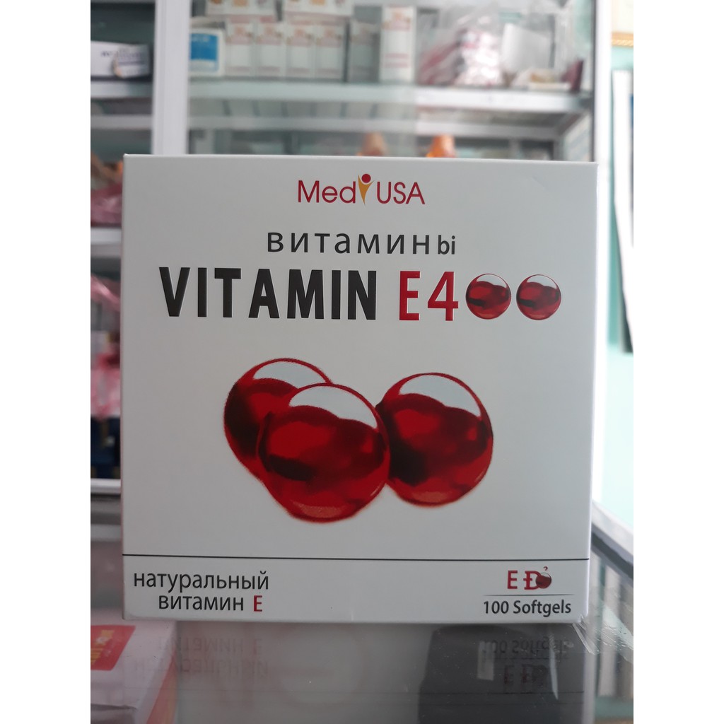 VITAMIN E 400 Đỏ kèm lô hội giúp sáng và đẹp da. hộp 10 vỉ * 10 viên